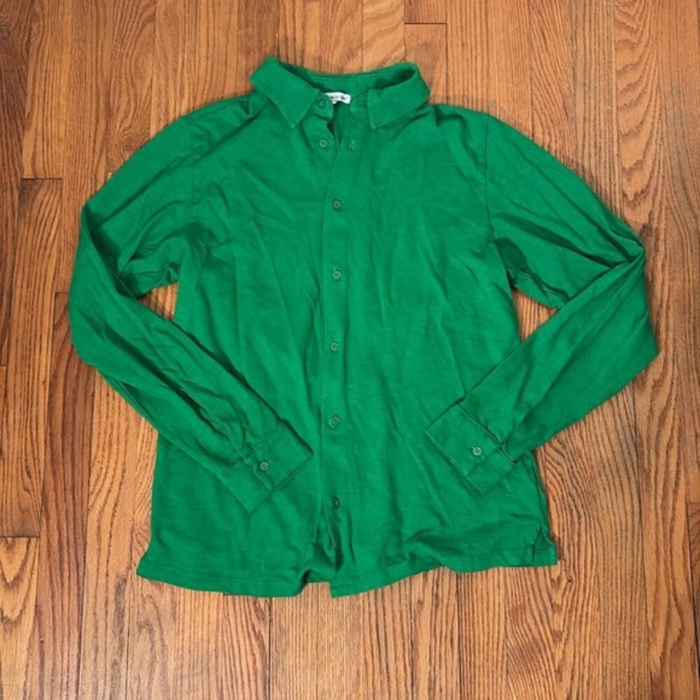 Cotton Citizen Presley Long Sleeve Button Down Shirt Kelly Green Men's M L NWT